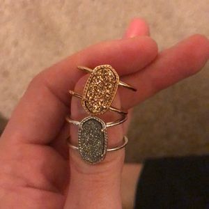 rose gold & platinum drusy kendra scott rings